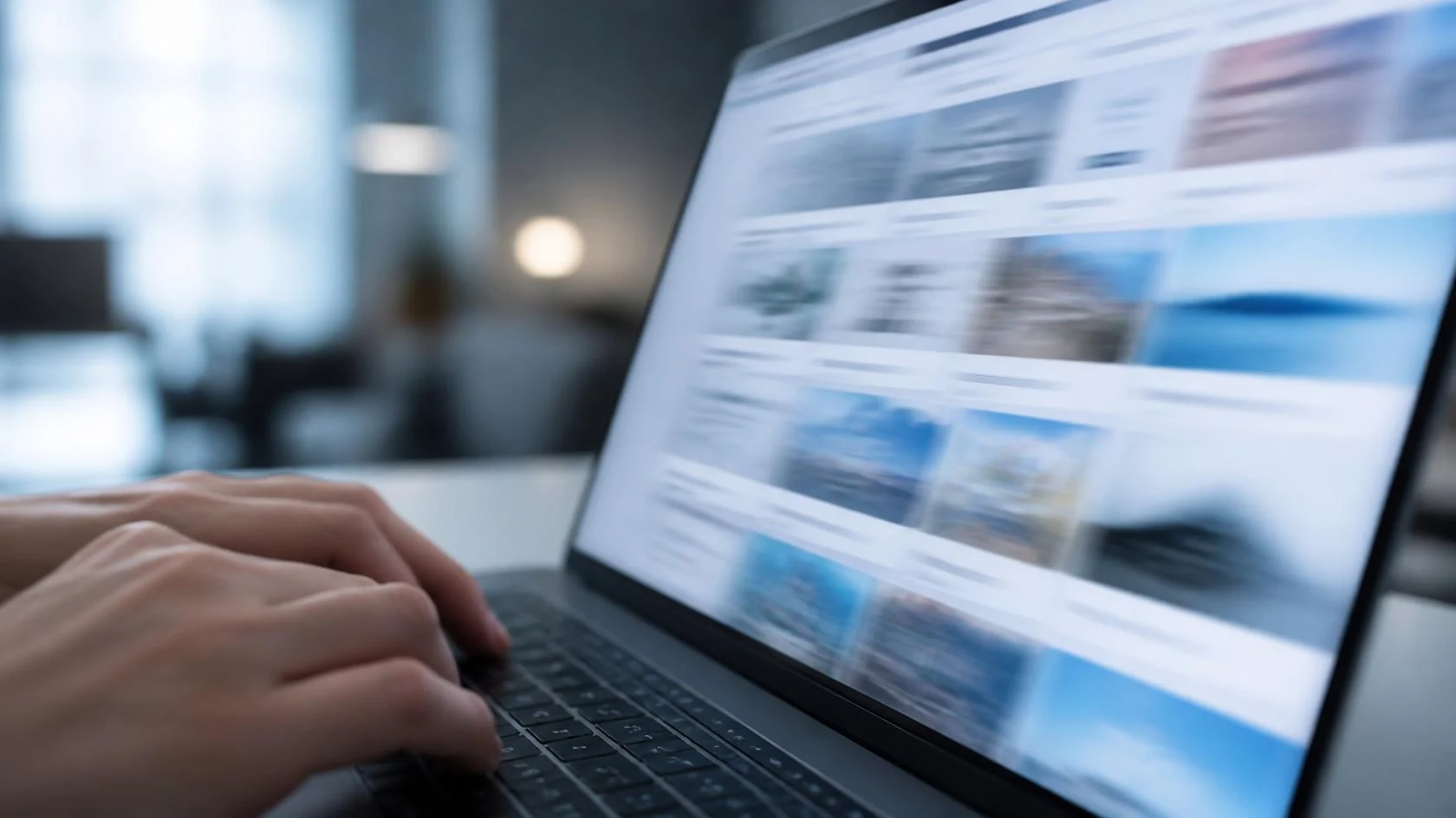 Laptop displaying documents on screen.