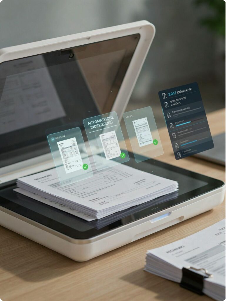 Illustration of invoice capture and document digitisation